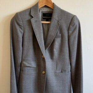 J.Crew Grey Schoolboy Blazer | Wool Blend Tailored Jacket | Size 00